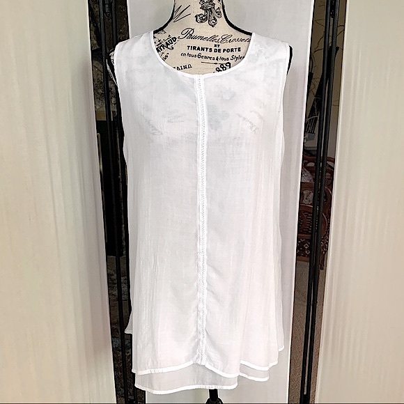 Fever White Sleeveless Cover Up Dress Size Large NWOT - Picture 2 of 13